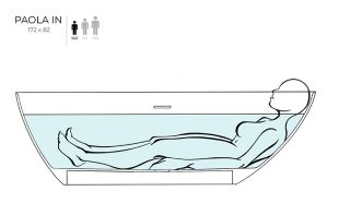 Ванна из искусственного камня Salini Paola In S-Sense 101612GRF 172x82см RAL полностью