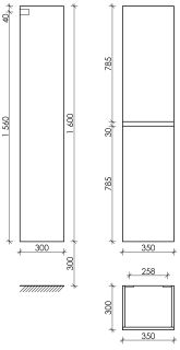 Пенал подвесной Sancos Urban PUR35W 35см белый глянец