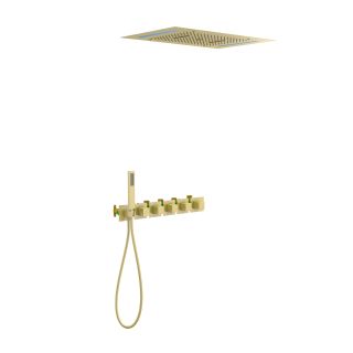 Душевой комплект Timo Petruma SX-5229/17SM с термостатом золото матовое