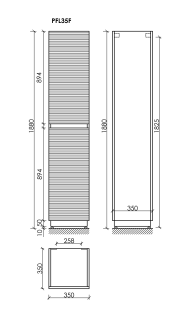 Шкаф-пенал напольный Sancos Folk Floor PFL35FGS 35 см Grey soft