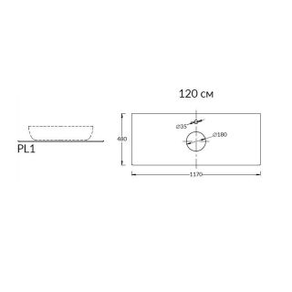 Столешница Kerama Marazzi Plaza Фондамента PL1.DL500920R\120 120 см серый