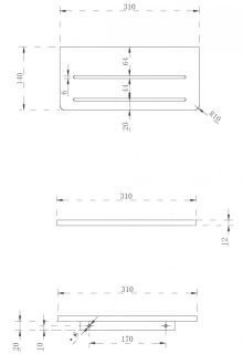 Полочка для ванной комнаты ABBER Stein AS1653MB 31см чёрный матовый