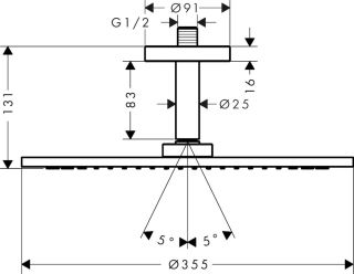 Верхний душ Hansgrohe ShowerSolutions 26035800 хром