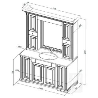 Столешница Aquanet Кастильо 182692 140 см crema nova