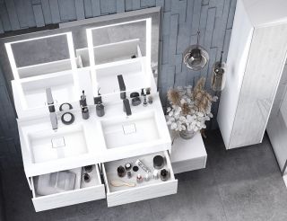 Зеркало Акватон Сакура 120см с двумя зонами подсветки 1A249702SKW80