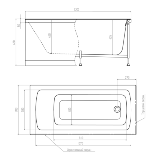Акриловая ванна Alex Baitler Garda/Гарда 120x70
