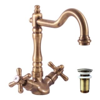 Смеситель для раковины Rav Slezak Morava retro MK121.5/8SM бронза