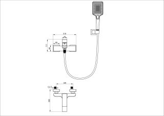 Смеситель для ванны с душем Wonzon & Woghand Edge WW-88639003A-CR хром