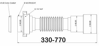 Гофрированное соединение Bettoserb 125384 для сифона 40-40/50мм