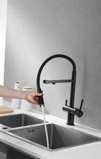 Смеситель для кухни Rose R958H чёрный матовый