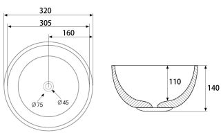 Раковина ABBER Bequem AC2106MB 32см чёрный матовый