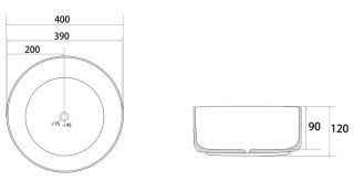 Раковина ABBER Bequem AC2109GG 40см золото
