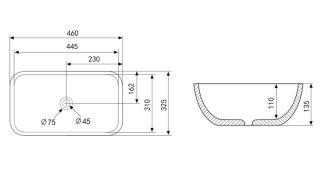 Раковина ABBER Rechteck AC2200MW 46см белый матовый