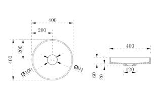 Раковина ABBER Stein AS2604Blau 40см голубой