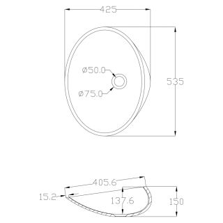 Раковина ABBER Stein AS2616 53см белый матовый