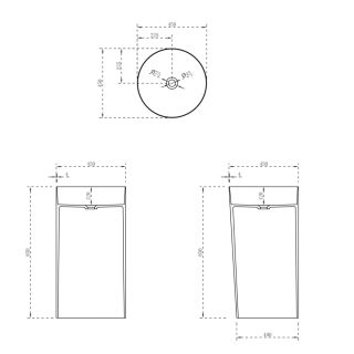 Напольная раковина ABBER Stein AS2506 45см белый матовый