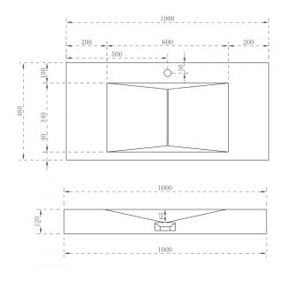 Подвесная раковина ABBER Stein AS2641 100см белый матовый