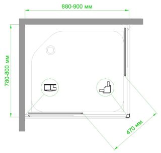 Душевой уголок Royal Bath HPD 90x80см чёрный RB8090HPD-T-BL