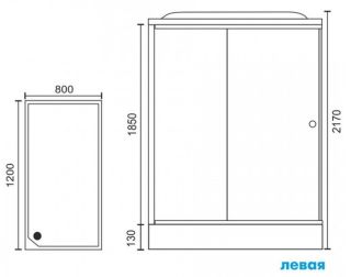 Душевая кабина Royal Bath HP левая стекло чёрное/прозрачное 120x80см RB8120HP7-BT-L