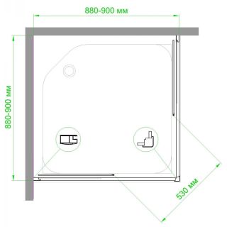Душевой уголок Royal Bath HPD 90x90см чёрный RB90HPD-C-BL