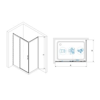 Душевой уголок RGW LE-41-1 (LE-12 + Z-060-2) 341241169-011 160x90см хром