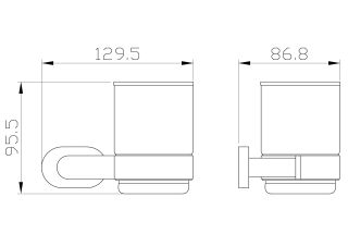 Стакан для зубных щеток с держателем Wonzon & Woghand First WW-8421 хром