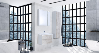 Зеркальный шкаф Roca Ronds ZRU9303007 60 см бетон/белый