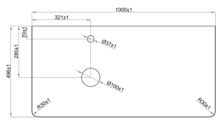 Столешница Misty Роял 100см серый