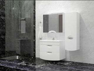 Тумба под раковину STYLE LINE ЛС-000010037  "Жасмин 2" (2 ящ.), Комо 80, Люкс белая, PLUS