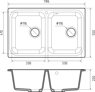 Мойка кухонная GranFest CLASSIC S-780K кашемир