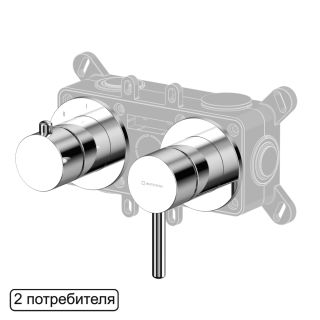 Смеситель скрытого монтажа на 2 потребителя WHITECROSS Y Y1242CR хром