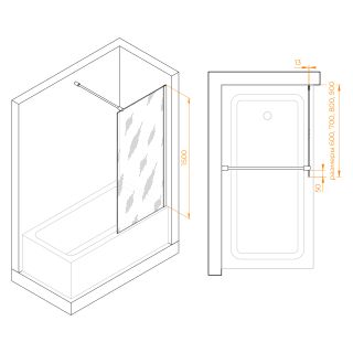 Шторка на ванну RGW SC-051 351105109-11 90см хром