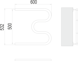 Полотенцесушитель водяной Terminus  М-обр AISI 32х2 500х600