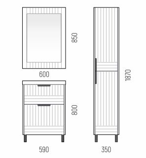 Зеркало Corozo Терра SD-00001326 60см графит матовый