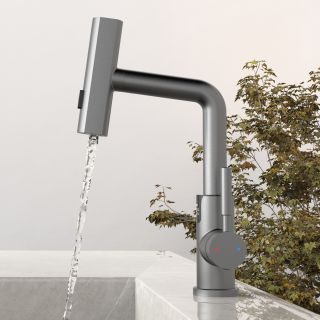 Смеситель для раковины Black&White Sky Day 3028GM оружейная сталь