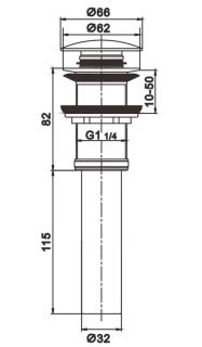 Донный клапан Rose RS11H чёрный