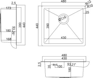 Мойка кухонная Zorg Steel Hammer SH RR 4844