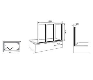 Шторка на ванну Ravak Supernova VS3 130 795V0100Z1 Transparent профиль белый