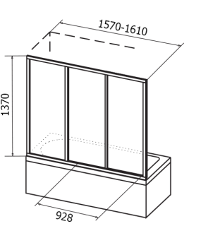 Шторка на ванну Ravak Supernova AVDP3-160 40VS0U02Z1 Transparent профиль сатин
