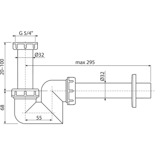 Сифон для раковины и биде AlcaPlast ?32 A45F-DN32