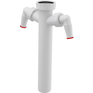 Переходник для сифона мойки AlcaPlast с накидной гайкой 6/4" и двумя подводками A44M-DN40