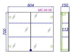 Зеркальный шкаф Aqwella МС MC.04.08