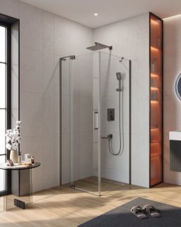 Душевой уголок Cezares Slider AH 1 90-100/110 C GM профиль оружейная сталь, стекло прозрачное