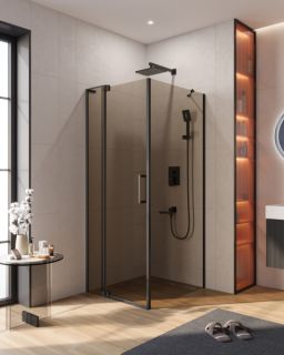 Душевой уголок CEZARES SLIDER-AH-1-90-70/80-BR-NERO