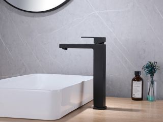 Смеситель для накладной раковины ABBER Daheim чёрный матовый AF8211B