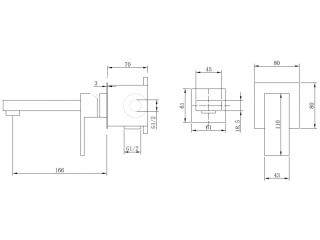 Встраиваемый смеситель для раковины ABBER Daheim чёрный матовый AF8212B
