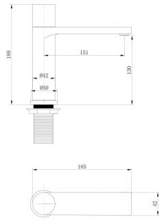 Смеситель для раковины ABBER Rund AF8710B чёрный матовый