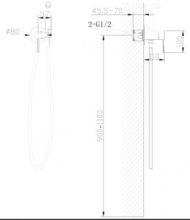 Гигиенический душ ABBER Wasser Kreis AF8125 со смесителем хром