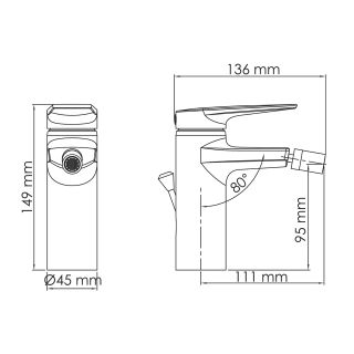Смеситель для биде WasserKRAFT Aisch 5506