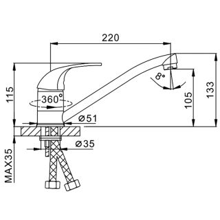 Смеситель для кухни Frap F4202-B хром